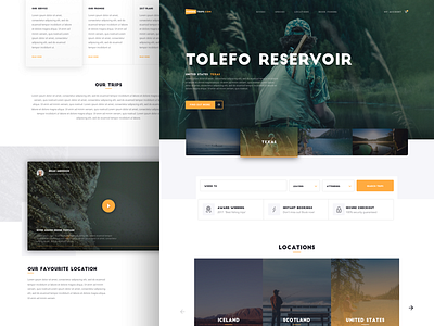 Tolefo Reservoir desktop fishing layout simple ui web website