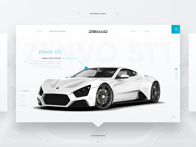 Zenvo blue card cards depth futuristic modern shadow simple ui web white zenvo