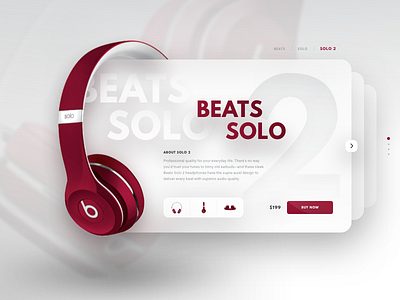 Beats Solo 2 beats card cars depth headphones shadow simple ui