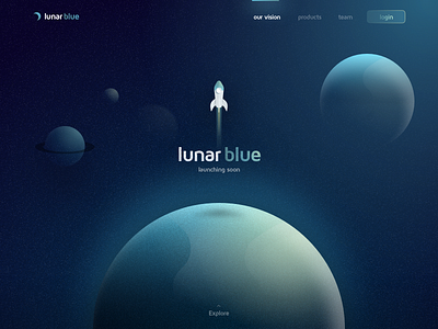 Lunar Blue color colour gradient moon planets shuttle space spaceship stars web website