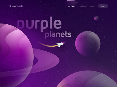 Purple Planets gradient moon orbit pink planets purple rocket space stars ui