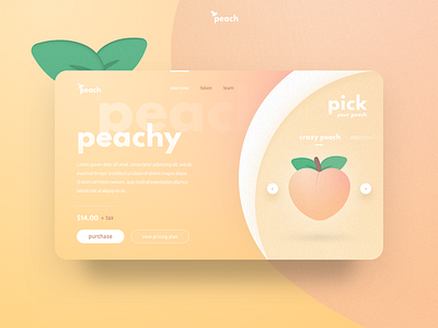 Pick A Peach abstract card depth fruit orange peach shadow soft ui web website