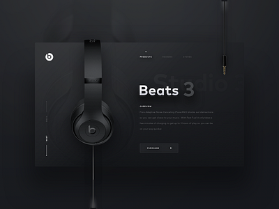 Matte Headphones beats by dre clean dark depth ecommence headphones music product shaddow simple web website