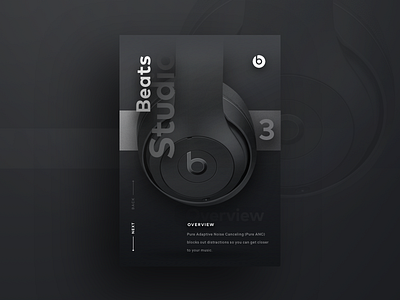 Beats Concept #2 beats beats by dre card clean corporate cryto dark ecommerce floating headphones minimal product shadow shadows simple web website