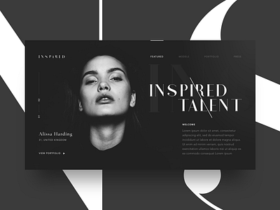 Inspired architecture black and white branding card clothes editorial fashion design layout magazine minimalist model simple swiss typography ui web website