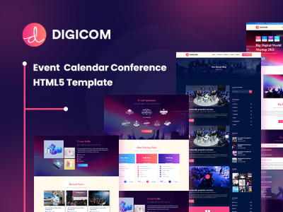 digicom calendar conference HTML template agency business consulting design graphic design illustration it multipurpose