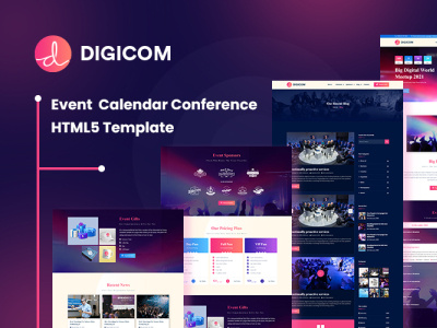 digicom calendar conference HTML
template