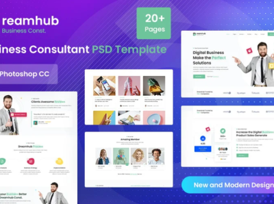 Dreamhub Business Consultant PSD Template agency business consulting design digital agency graphic design illustration it logo marketing multipurpose ui