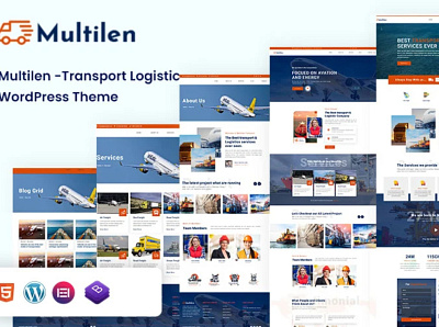 Multilen Transport & Logistic WordPress Theme. agency business consulting design graphic design illustration it logo multipurpose ui