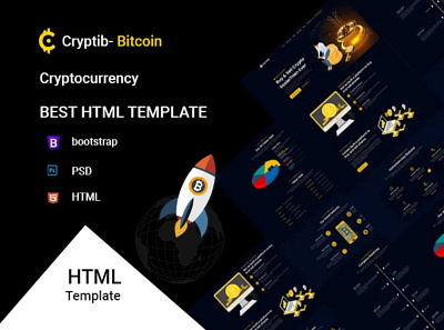 Crypto Cryptocurrency ICO & Bitcoin HTML5 Template agency bitcoin branding business consulting crypto cyptocurrency design graphic design illustration logo marketing multipurpose ui