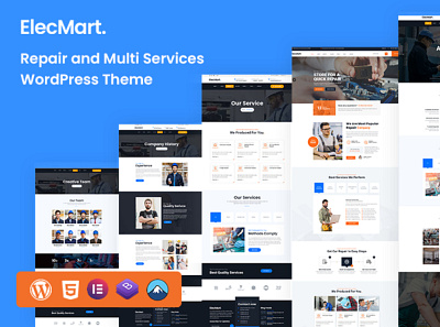 Elecmart- Repair Multi-Service WordPress Theme agency business consulting design graphic design handyman illustration multipurpose portfolio power repair services