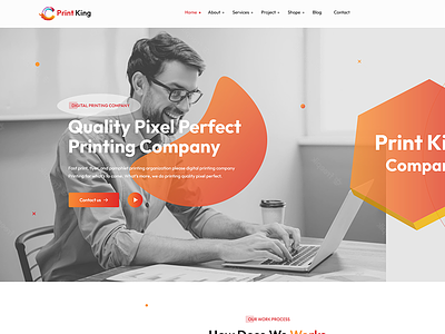 PrintKing - Printing Company and Design Service PSD Template branding business company design graphic design illustration logo market multipurpose print printing printking