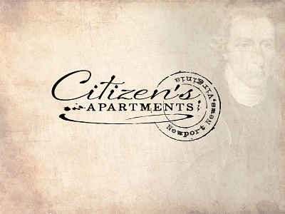 Citizen's Apartments classic distressed illustrator ink literal logo marketplace old old fashioned patrick henry photoshop real estate signature sophisticated vector vintage vintage design virginia