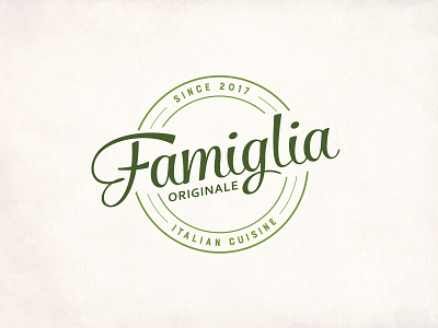 Logo design for Famiglia Originale branding classic cuisine design emblem emblem logo food illustrator italian food italian restaurant logo logodesign photoshop script font vector