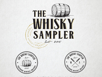 Logo for The Whisky Sampler classic drink hand drawn illustration illustrator literal logo logo design mature old fashioned whiskey