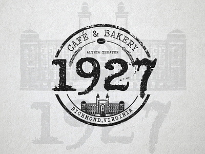 Logo design for 1927 - Bakery / Café bake bakery cafe coffe coffee bean distressed historic logo old fashioned restaurant rustic theater typewriter wheat