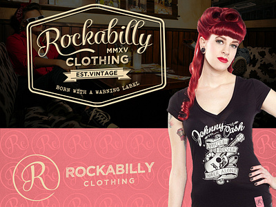 Logo for Rockabilly Clothing EST.Vintage 1950s 1960s brand design classic clothing clothing brand fashion logo old fashioned retro rockabilly sub mark vintage