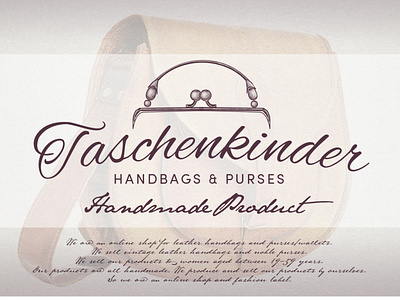 Logo design for Taschenkinder fashion design fasion feminine feminine logo handbags handrawn handrawn logo illustration leather logo logo design mature online shop products purses