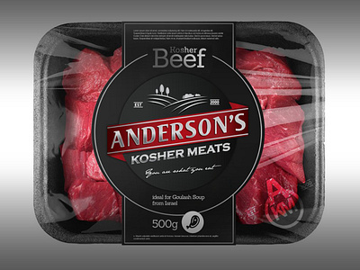 Logo design for Anderson's Kosher Meats beef eating illustrator kosher logo logo design luxury luxury design meat meats photoshop product product design