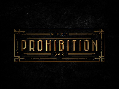 Logo design for Prohibition Bar artdeco bar classic illustrator literal logo logodesign nightclub old fashioned photoshop prohibition speakeasy vintage