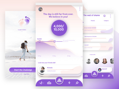 10,000 Steps - XD Daily Creative Challenge - Day 1 10000 steps adobe xd app clean creative challenge minimal simple tracking ui ux vector
