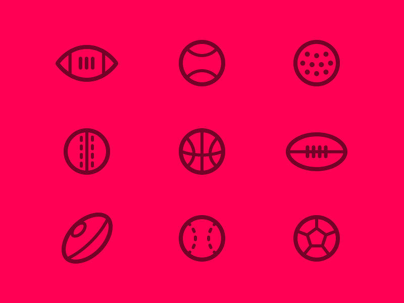 Sporting Icons baseball basketball cricket football golf iconography icons nba nfl soccer sports tennis