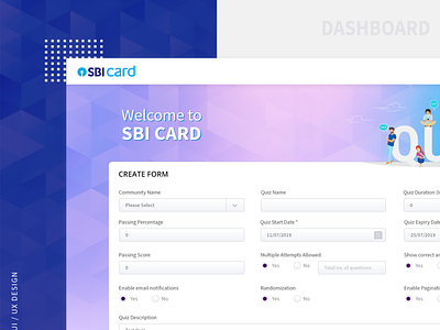 Dashboard design fo SBI Card