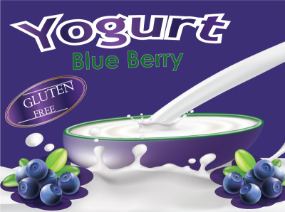 Gluten free Blue Berry Yogurt Sticker branding graphic design