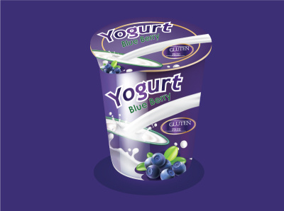 Gluten free Blue Berry Yogurt Package branding graphic design