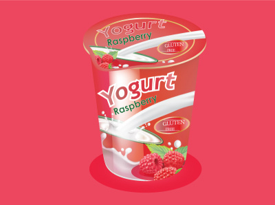 Gluten free Raspberry Yogurt Package branding graphic design