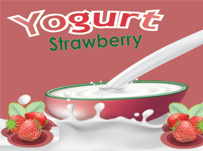 Gluten free Strawberry yogurt Sticker. branding graphic design
