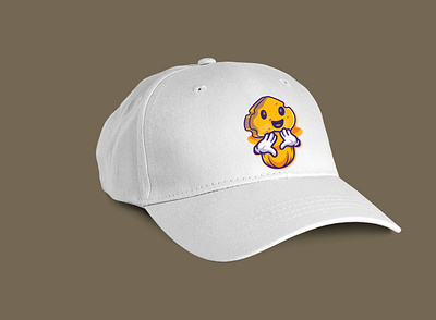 White cap mock up. branding logo