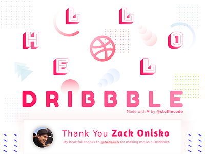 Hello Dribbble art card debut design dribbble first shot flat hello dribbble inkscape invitation minimal ui