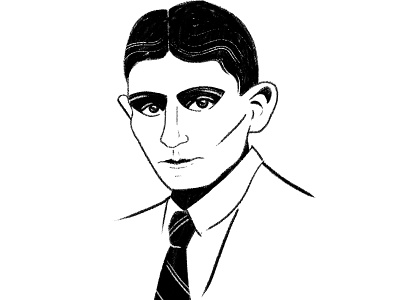 Franz Kafka digital drawing flat illustration franz kafka portrait