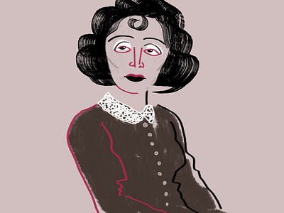 Edith Piaf digital drawing edith piaf flat illustration portrait