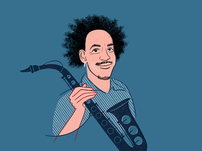 Jared Thompson digital drawing jared thompson portrait premium blend saxophone saxophonist