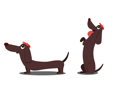 Dachshund character design illustration pet dog