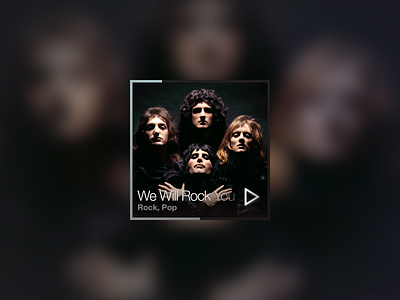 Minimal Music Player dark gui minimal music music player play player queen simple square track ui
