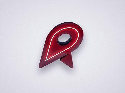 Rendezview Logo 3d branding c4d light red