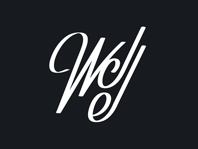 WDJ Enterprises branding calligraphy flat illustrator lettermark logo