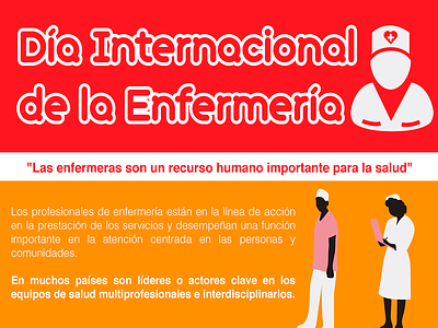 Día internacional de la enfermería diseño editorial illustración infografía