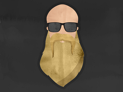 Cool Beard Bro beard flat hipster illustrator sunglasses vector water color