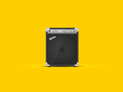 Listen amp fender flat speaker vector