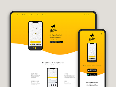 Landing Page Design - Holler : Taxi