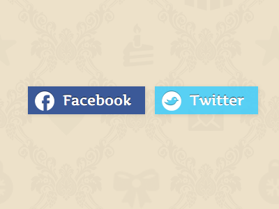 Social buttons connect facebook fb login register signup twitter