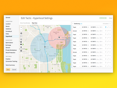 Hyperlocal DSP Targeting adtech dsp map platform ui