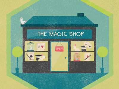 The Magic Shop cage cards dove hat magic pigeon rabbit shop wand