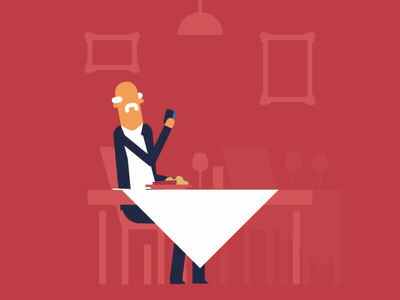 Business Man car working dinner animation character vector duik