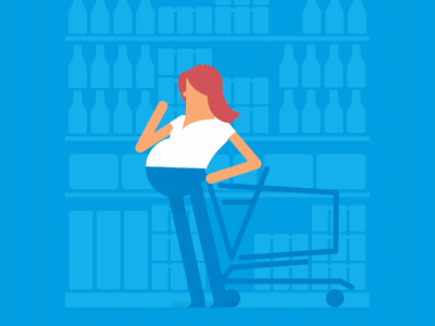 Mums Life shopping animation character duik pregnant mum