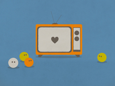 I heart TV character illustration tv vector